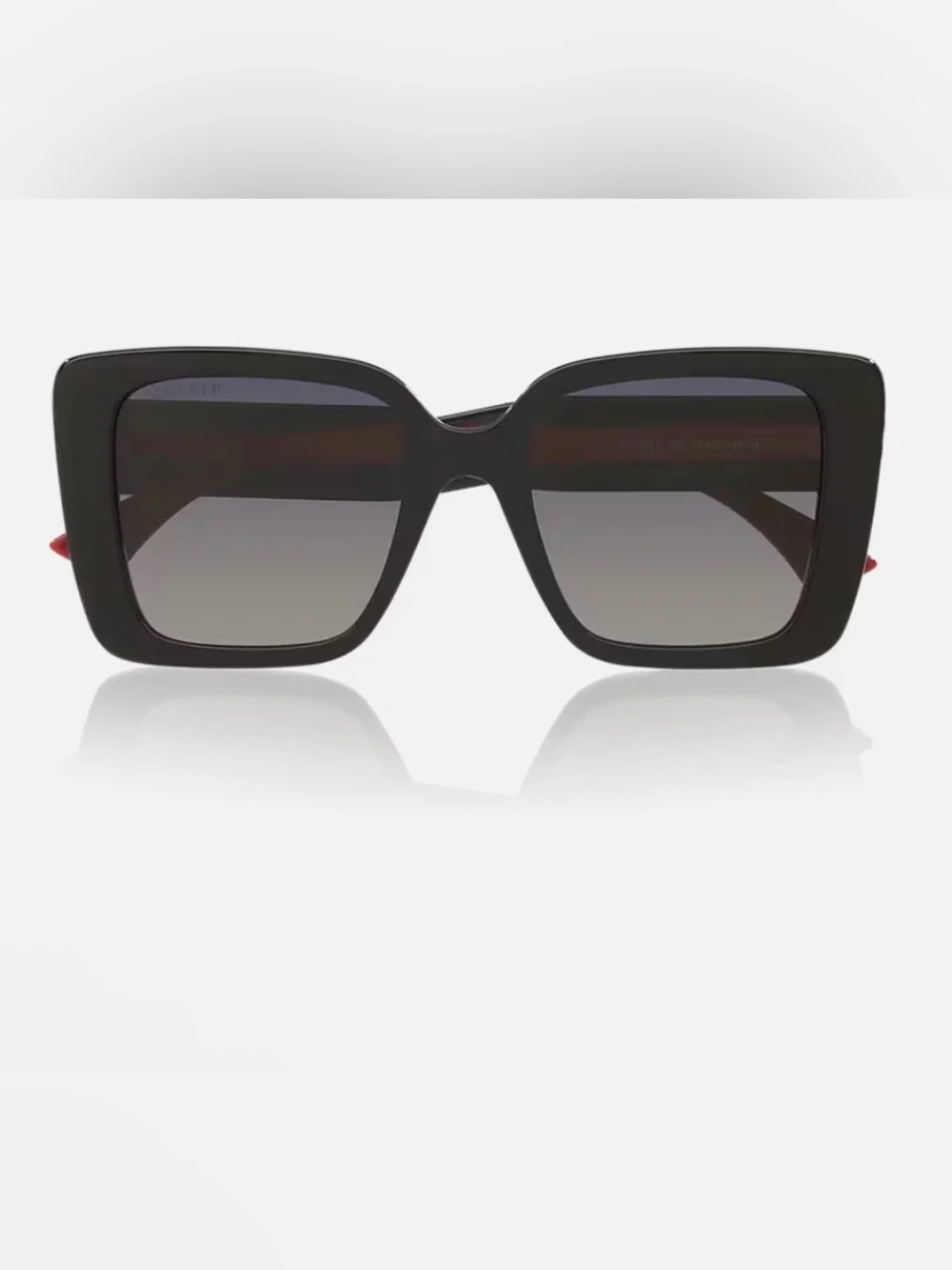 Gucci Black Sunglasses Red cherry Stripes Gold GG Logo new with case & box